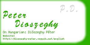 peter dioszeghy business card